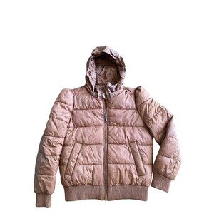 Tahari Women's Brown Puffer Jacket With Hood Size s